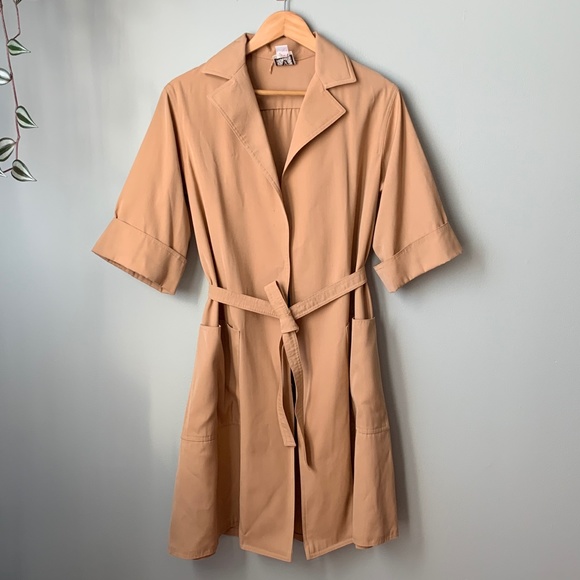 Khaki Tan Belted Jacket Vintage Anne Klein, Size S/M - Picture 4 of 12